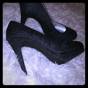 Black sparkly heels